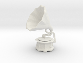 Printle Thing Gramophone - 1/24 in White Natural Versatile Plastic