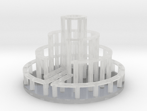 Circular Labyrinth, Wall:Path Ratio 1:2 in Clear Ultra Fine Detail Plastic: Extra Small