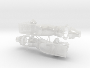 1-35 RR FF270 waterjet assembly (pair) in Clear Ultra Fine Detail Plastic: 1:24