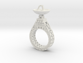 Parabola Ring in White Natural Versatile Plastic