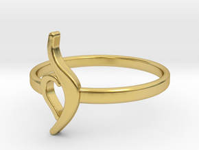 Neda Symbol Ring - US Size 7 in Polished Brass