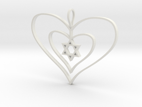 Alba's Heart-01 in White Natural Versatile Plastic