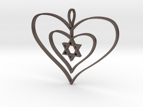 Alba's Heart-01 in Polished Bronzed-Silver Steel