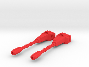 TF Micromaster Anti Aircraft Base Guns in Red Smooth Versatile Plastic: Small