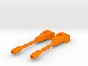 TF Micromaster Anti Aircraft Base Guns in Orange Smooth Versatile Plastic: Small
