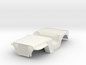 Axial SCX24 Willys Jeep Body in White Natural Versatile Plastic