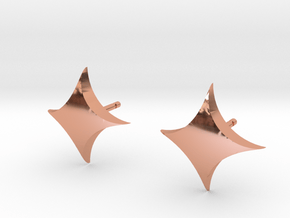 star earrings 15mm in Polished Copper