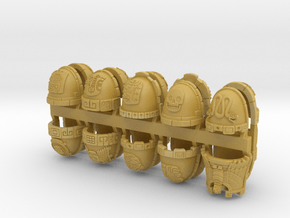 Mesoamerican Pauldrons - Mixed Sprue of 20 in Tan Fine Detail Plastic