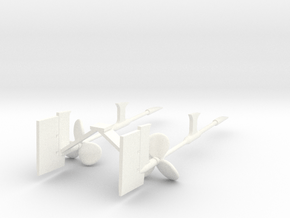 1/144 Props SET Supports And Rudders in White Processed Versatile Plastic