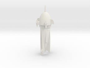 Flash Gordon Zarkov rocket ship in White Natural Versatile Plastic: 6mm