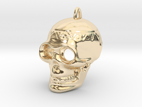 Pendant Skull (with pendant ring) in 14K Yellow Gold