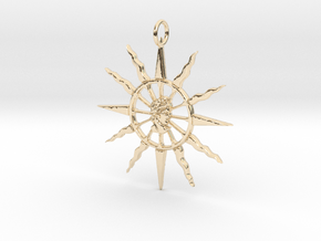 Apollo's solar chariot wheel (original) in 14k Gold Plated Brass