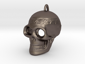 Pendant Skull (with pendant ring) in Polished Bronzed Silver Steel