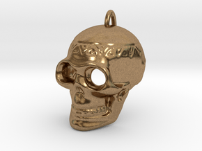Pendant Skull (with pendant ring) in Natural Brass