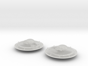 Skull - Round Power Shields (L&R) in Clear Ultra Fine Detail Plastic: Small