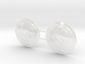 Void Drakes - Round Power Shields (L&R) in Clear Ultra Fine Detail Plastic: Small