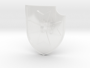 Maltese Cross - Lancer Power Shields (Right) in Clear Ultra Fine Detail Plastic: Small