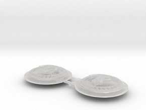 Greek Bull - Round Power Shields (L&R) in Clear Ultra Fine Detail Plastic: Small