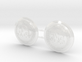 Iron Snakes - Round Power Shields (L&R) in Clear Ultra Fine Detail Plastic: Small