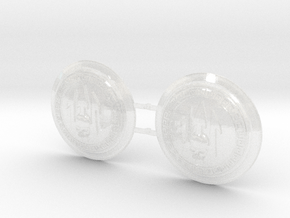 Neptune Spears - Round Power Shields (L&R) in Clear Ultra Fine Detail Plastic: Small