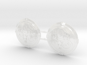 Wild Hunt - Round Power Shields (L&R) in Clear Ultra Fine Detail Plastic: Small