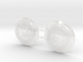 Sea Wolves - Coiled Round Power Shields (L&R) in Clear Ultra Fine Detail Plastic: Small