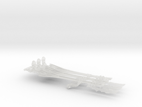Eldar Glimmer Lances: Set 8 in Clear Ultra Fine Detail Plastic: Small