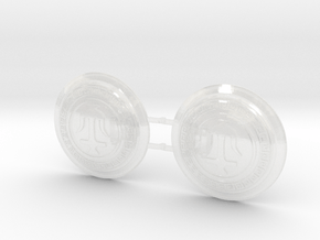 Seleucid Anchor - Round Power Shields (L&R) in Clear Ultra Fine Detail Plastic: Small