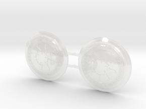 Solar Paladins - Round Power Shields (L&R) in Clear Ultra Fine Detail Plastic: Small