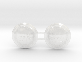Alpha Omega - Round Power Shields (L&R) in Clear Ultra Fine Detail Plastic: Small