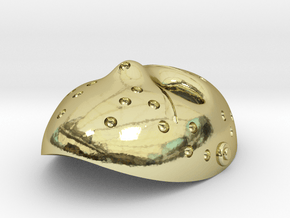 Hockey Mask Pendant in 18k Gold Plated Brass