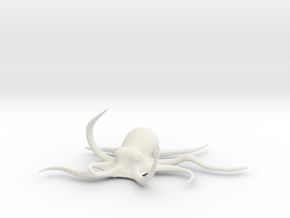 Octopus Figure in White Natural Versatile Plastic
