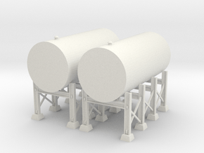 'HO Scale' - (2) Elevated 11' x 21'-9" tanks in White Natural Versatile Plastic