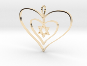 Alba's Heart 01 in 14k Gold Plated Brass: Extra Large