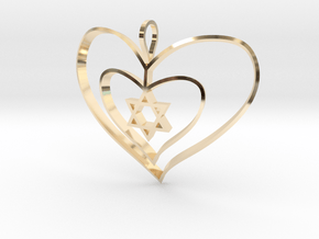 Alba's Heart B-Double-Domed in 14k Gold Plated Brass: Extra Large