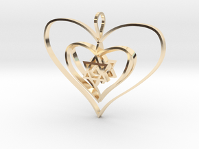 Alba's Heart A-Double-Domed in 14k Gold Plated Brass