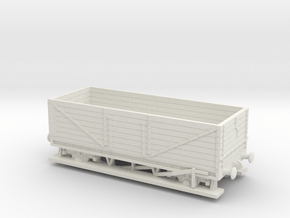 HO/OO LWB Long 7-plank wagon v2.5 Chain in White Natural Versatile Plastic