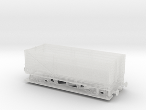 HO/OO LWB Long 7-plank wagon v3 Chain in Clear Ultra Fine Detail Plastic