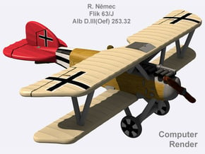 Rudolf Němec Albatros D.III(Oef) [full color] in Natural Full Color Nylon 12 (MJF)