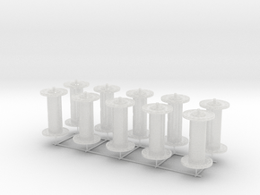 1/48 USN Reel Hoses mid set x10 in Clear Ultra Fine Detail Plastic