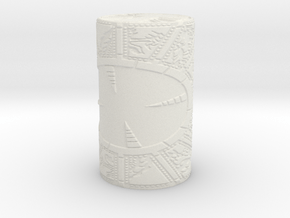 Embossed Cylinder in White Natural Versatile Plastic