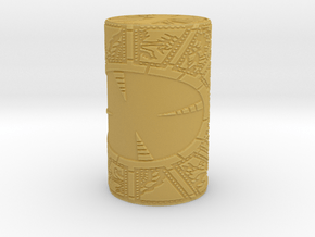Embossed Cylinder in Tan Fine Detail Plastic