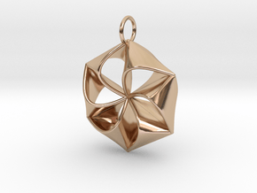 Pinwheel Pendant in Cast Metals in 9K Rose Gold 