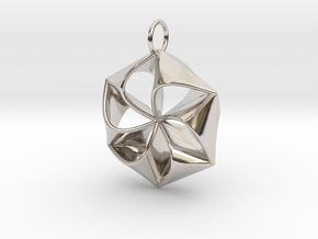 Pinwheel Pendant in Cast Metals in Platinum