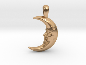 Moon Pendant in Polished Bronze