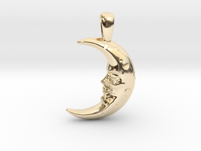 Moon Pendant in 14k Gold Plated Brass