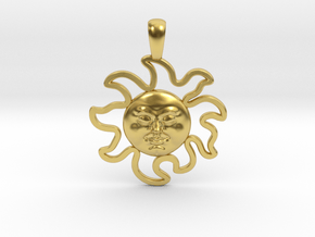 Sun Pendant in Polished Brass
