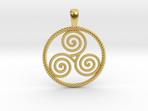 Triskelion Pendant in Polished Brass
