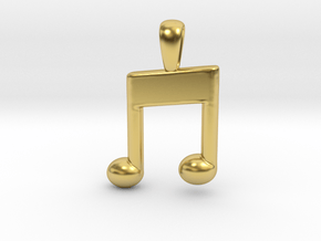 Music Note Pendant in Polished Brass