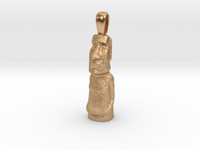 Moai Pendant in Polished Bronze
